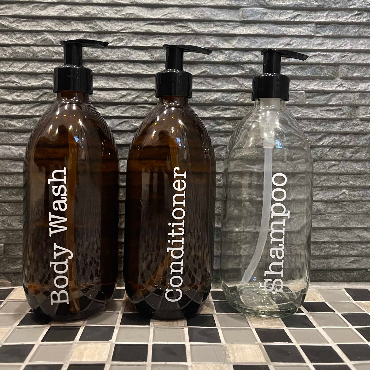 Refillable Glass Bottles with Pump