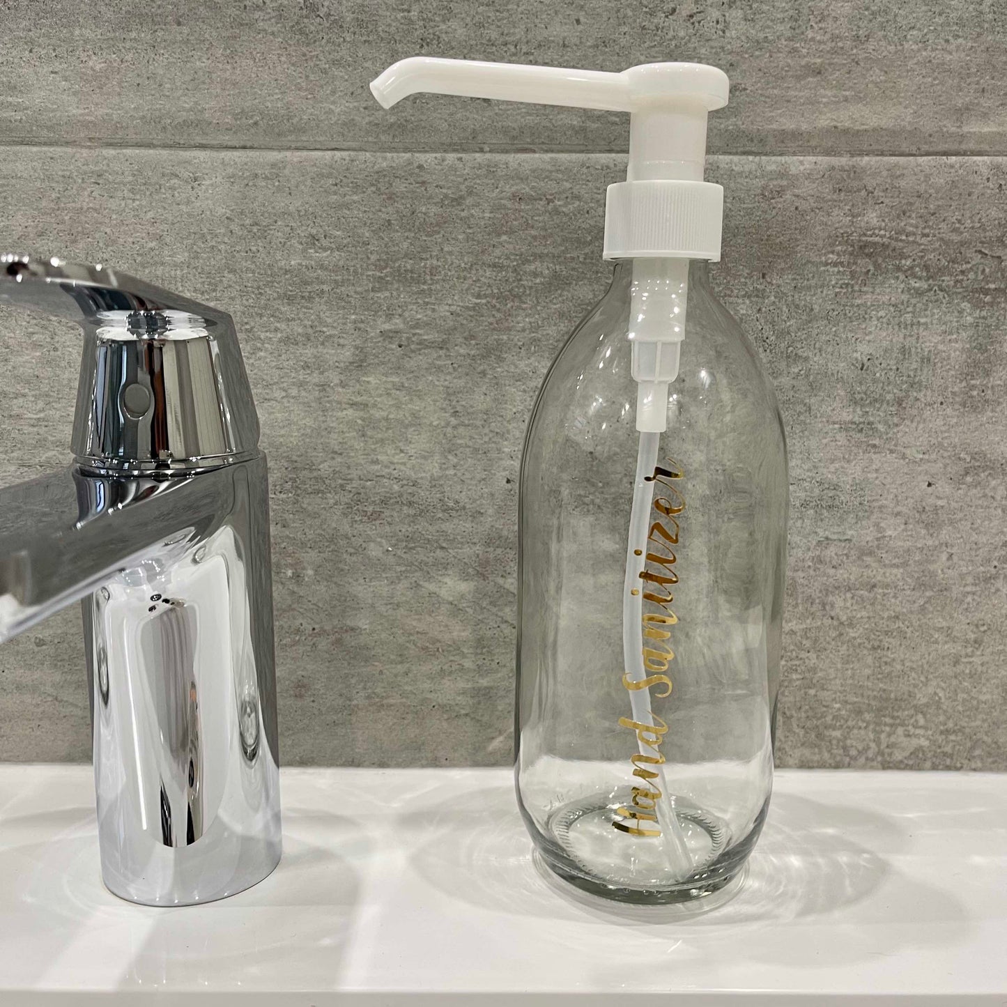 Refillable Glass Bottles with Long Nose Pump - Clear