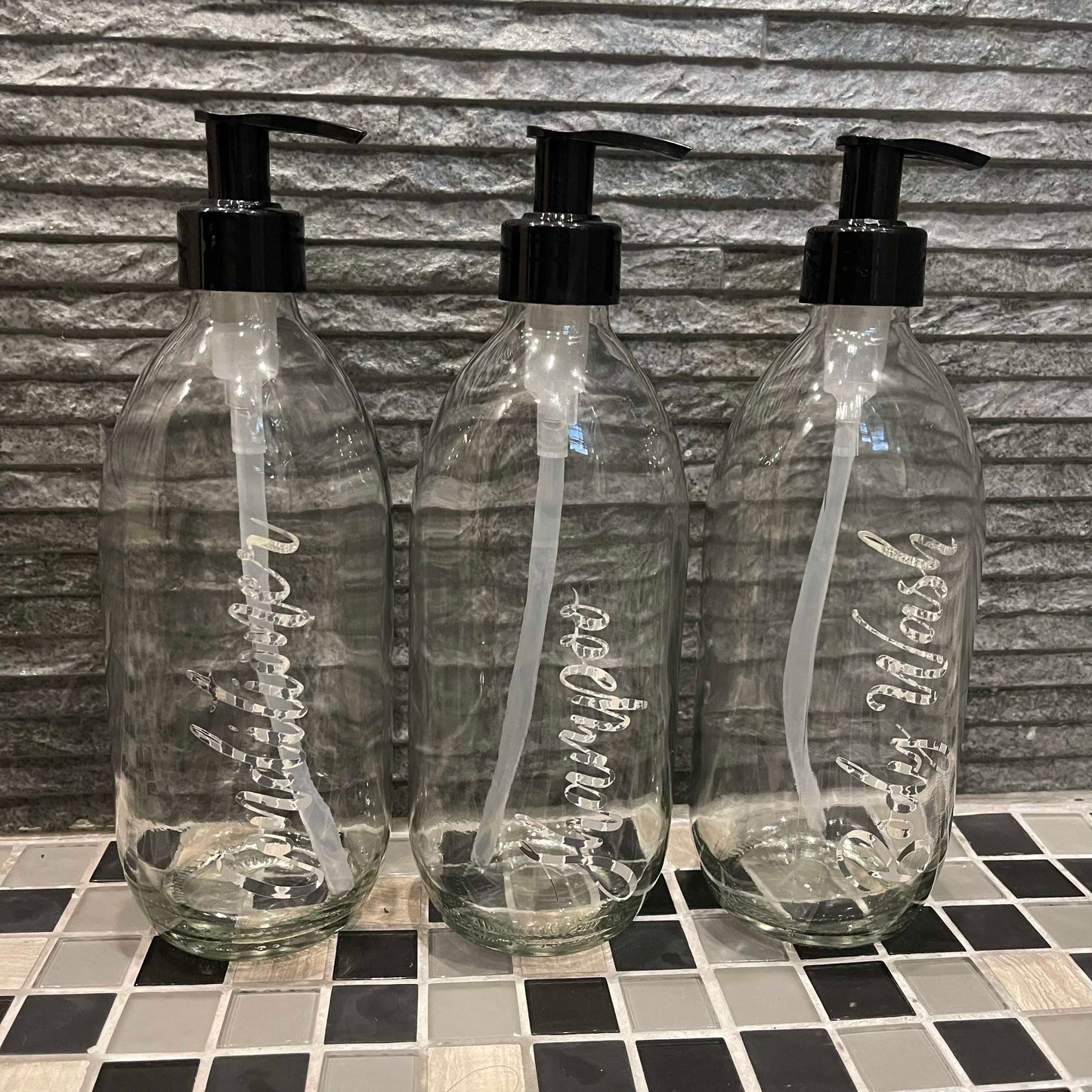 Refillable Glass Bottles with Pump